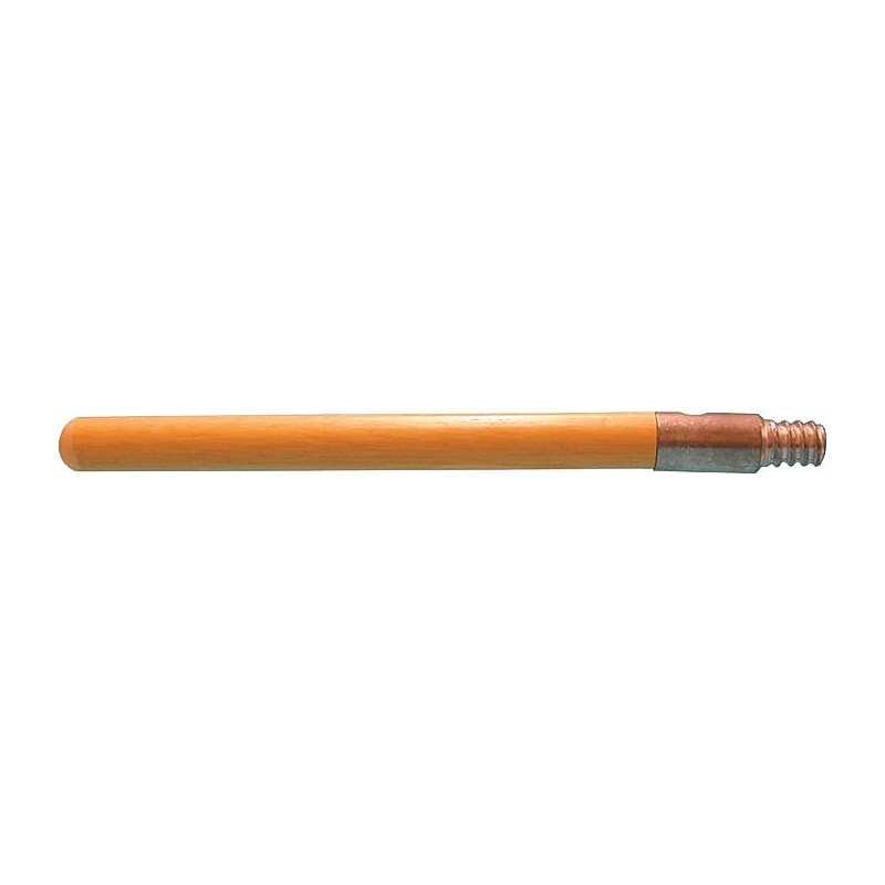 Magnolia Brush 455-M-60 Clear Lacquered Threaded Floor Brush Handle; Metal Tip image 1