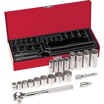 Klein Tools® Socket Wrench Set, 3/8 in Drive, 20 pcs