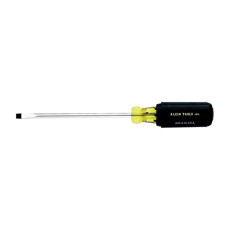 Klein Tools® Chrome Plated Steel Shank Screwdriver, 10 11/32 in (L), 1/4 in Slotted Cabinet image 1