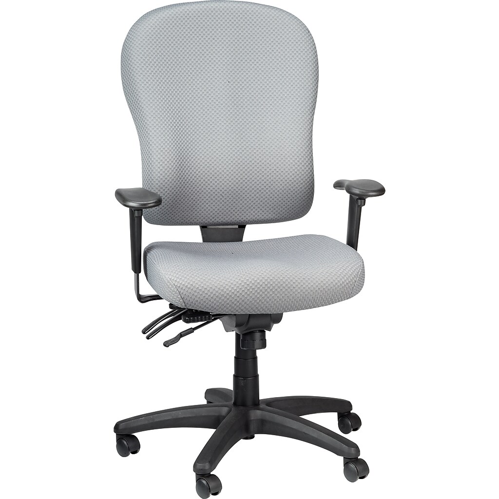 Front view of grey fabric task chair