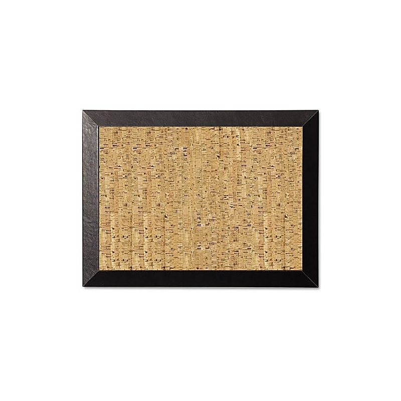MasterVision Cork Bulletin Board, Black Wood Frame, 18"H x 24"W image 1