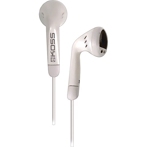 Koss Ultralightweight Earbuds, White Staples