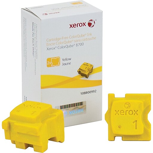 Xerox 108R00992 Yellow Standard Yield Ink Cartridge, 2/Pack Staples
