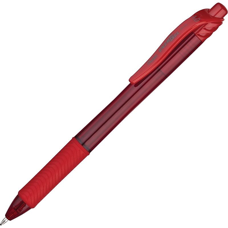 Pentel EnerGelX Retractable Gel Pens, Bold Point, Red Ink, 12/Pack (BL110-B) image 1