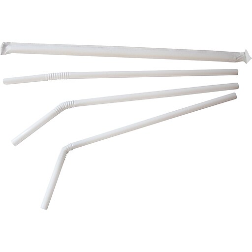 Berkley Square Individually Wrapped Flexible Straws, 400/Pk Staples
