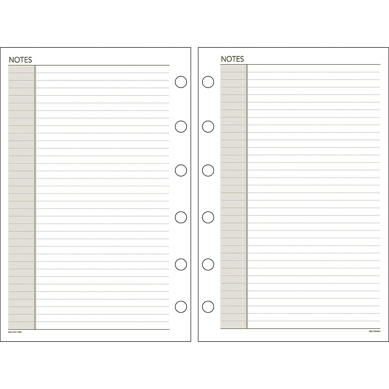 DayRunner 8.5" x  5.5" Personal Organizer Refills, White (011-200) image 1