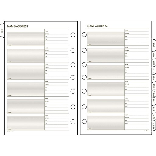 ATAGLANCE Day Runner® Recycled Telephone/Address AZ Tabs, 51/2" x 8