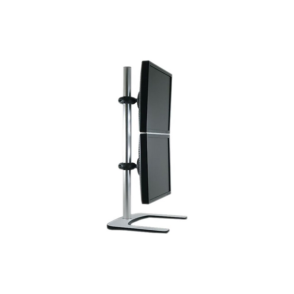 Visidec Silver Steel/Aluminum Up To 26 1/2 lbs. Freestanding Dual Display Vertical Monitor Stand
