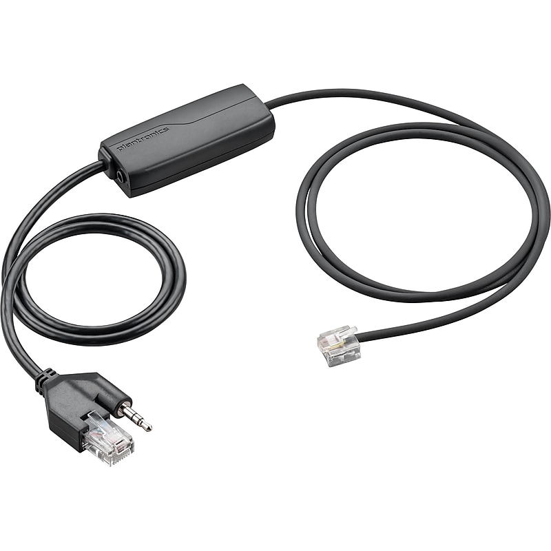 Plantronics APS-11 Electronic Hook Switch Cable, Black (85Q78AA) image 1