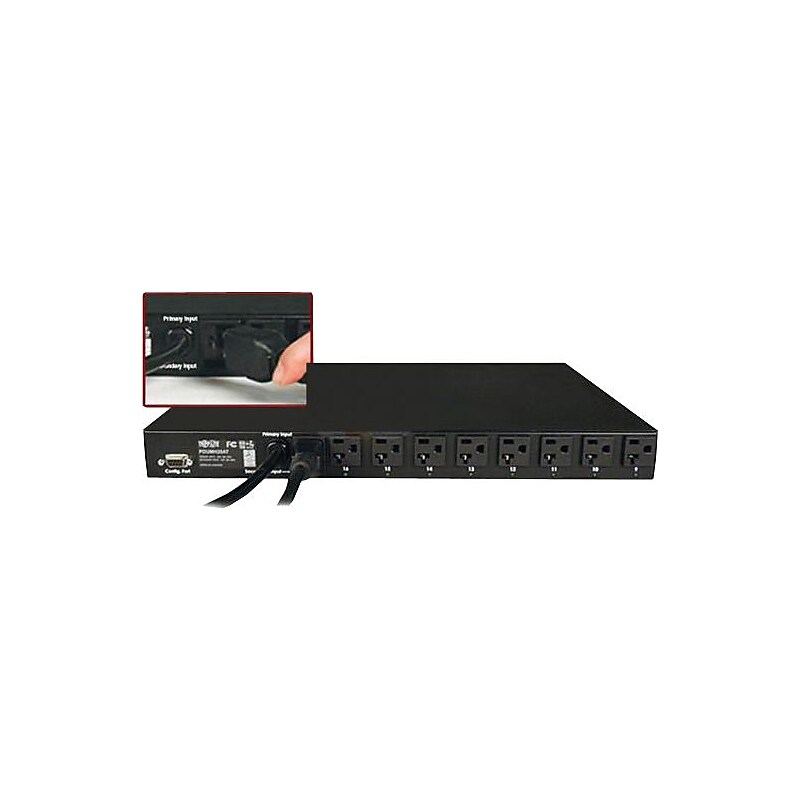 Tripp Lite Single-Phase 100-127 V Metered Power Distribution Unit, 16-Outlet, Black (PDUMH20AT) image 1