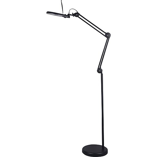 Tensor 22 Watt T5 Circleline Magnifier Swing Arm Floor Lamp Black 63 39 100 H