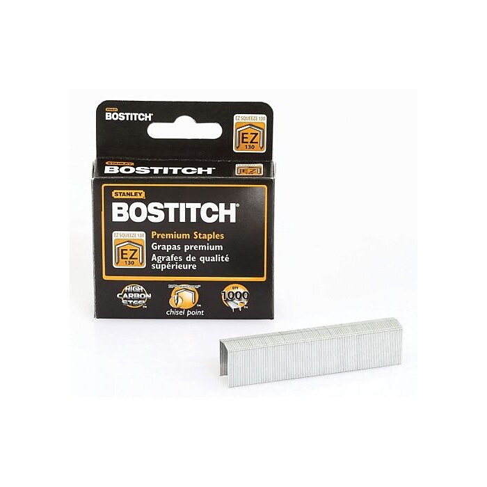 Bostitch EZ Squeeze 130 High Capacity Staples, Full Strip, 1000