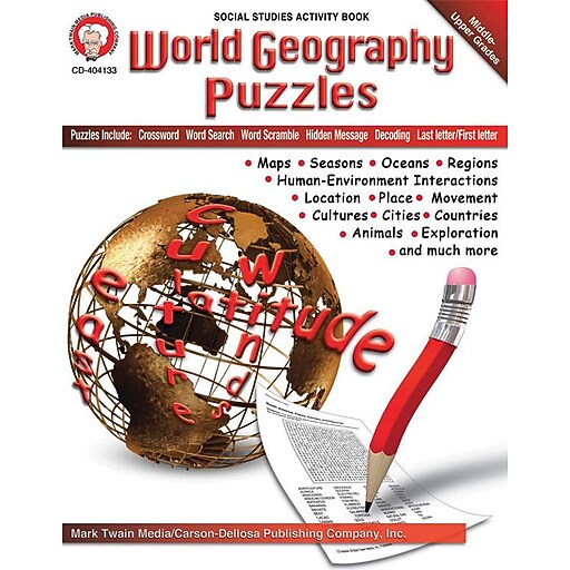 Mark Twain World Geography Puzzles Resource Book Staples