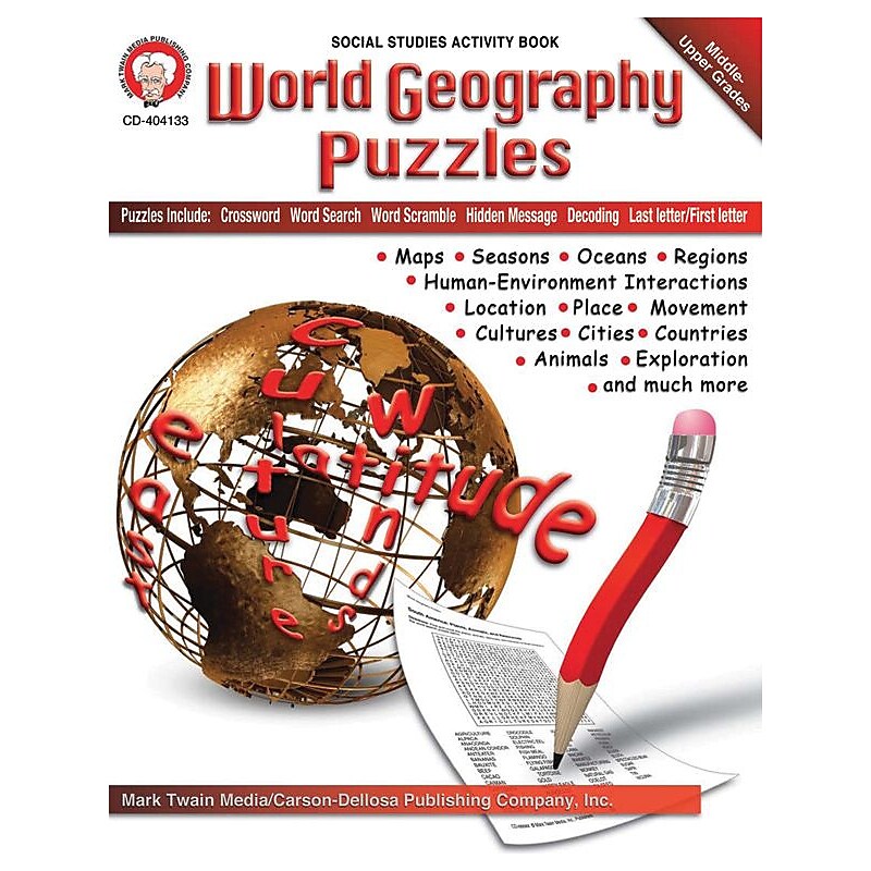 Mark Twain World Geography Puzzles Resource Book image 1