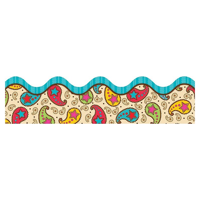Carson-Dellosa 36" x 2.25" Scalloped, Paisley Power Borders 13 Strips (108082) image 1