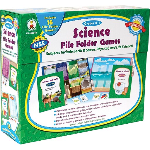 CarsonDellosa Science File Folder Games, Grades K 1 at Staples