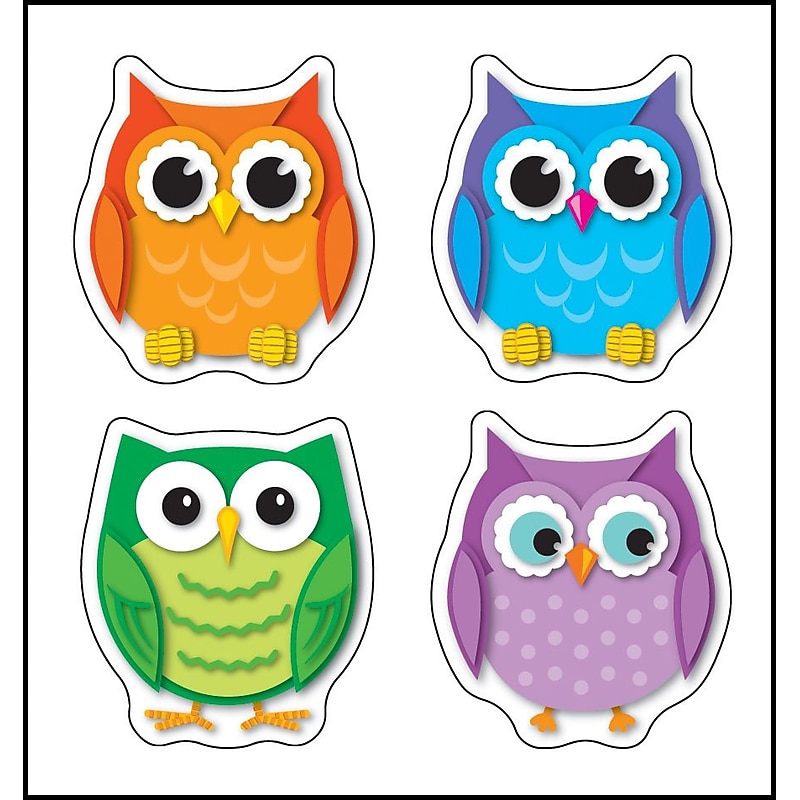 Carson-Dellosa Colorful Owls Shape Stickers image 1