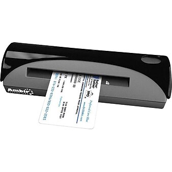 Ambir DocketPORT DP667 Portable Card Scanner, Black
