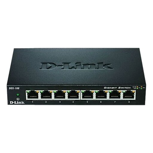 D-Link 8-Port Gigabit Ethernet Unmanaged Switch (DGS108) | Staples