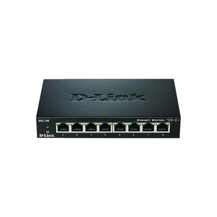 Nintendo Switch DSiLL D-Link 8-Port Gigabit Ethernet Unmanaged Switch (DGS108) | Staples