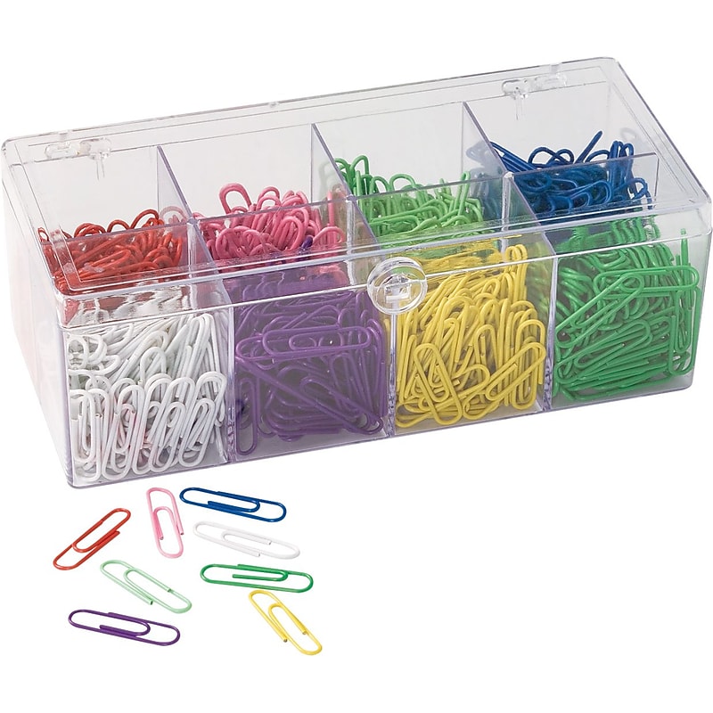 Officemate Standard Paper Clips, Assorted Colors, 800 Clips/Pack (97228) image 1