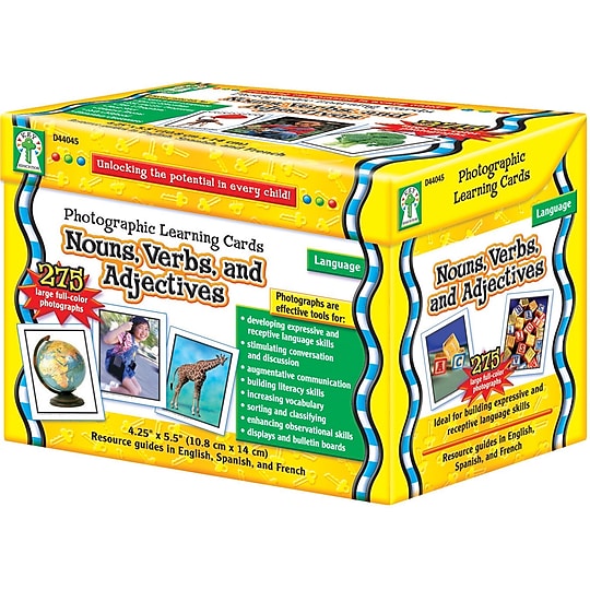 Key Education Nouns, Verbs and Adjectives Learning Cards