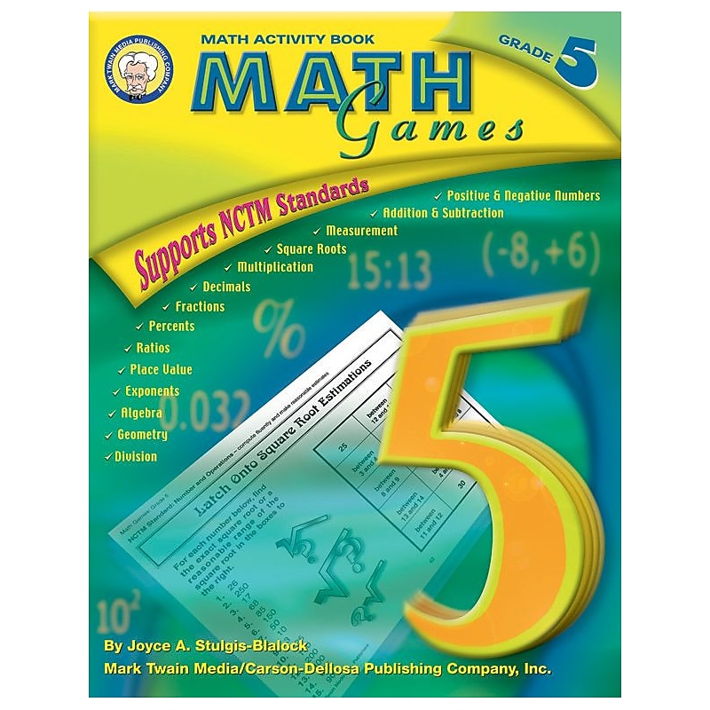 Mark Twain Math Games Resource Book, Grade 5, 64 Pages (CD-404001) image 1