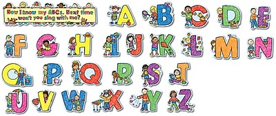 carson dellosa alphabet kids bulletin board set staples