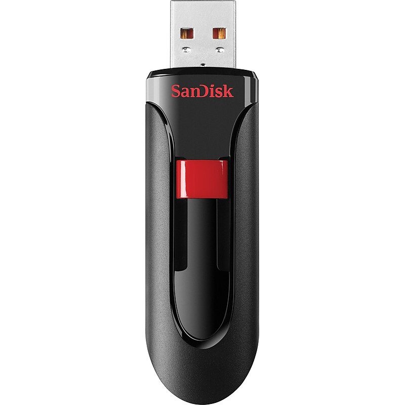 SanDisk Cruzer Glide 64GB USB 2.0 Type A Flash Drive, Black/Red (SDCZ60-064G-A46) image 1