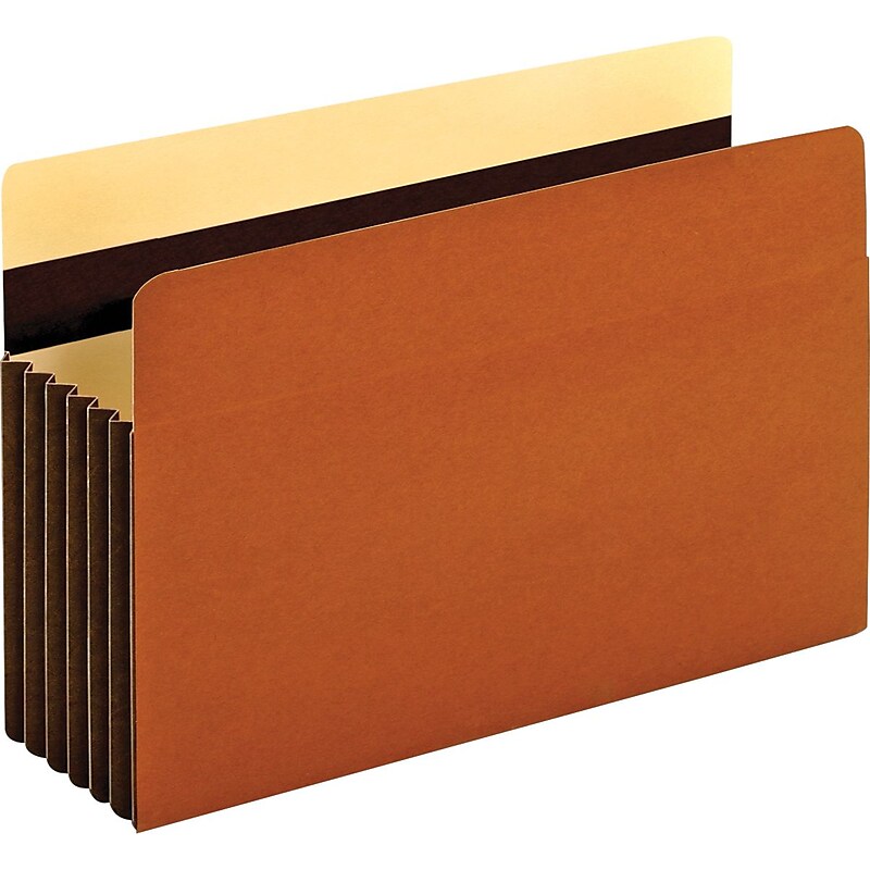 Pendaflex Reinforced File Pocket, 7" Expansion, Legal Size, Redrope, 5/Box (GLW15446HD) image 1