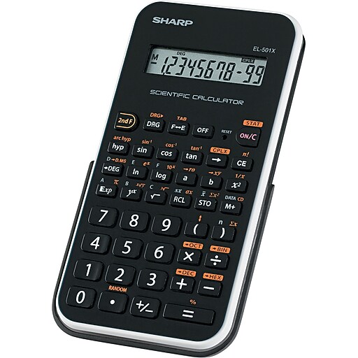 Sharp® EL501XBWH Scientific Calculator, 10Digit LCD, Black/White