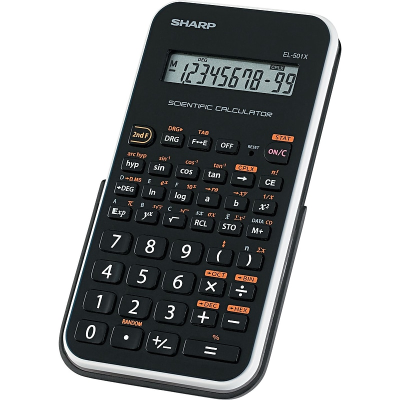 Sharp® EL-501XBWH Scientific Calculator, 10-Digit LCD, Black/White image 1