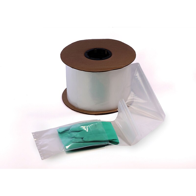 5" x 8" Layflat Poly Bags, Bags on a Roll, 2 Mil, Clear, 1250/Roll (2667) image 1