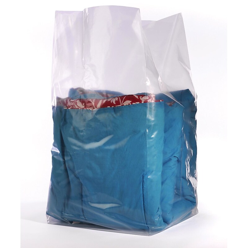 20" x 18" x 30" Gusseted Poly Bags, 1.25 Mil, Clear, 250/Carton (PB13990) image 1
