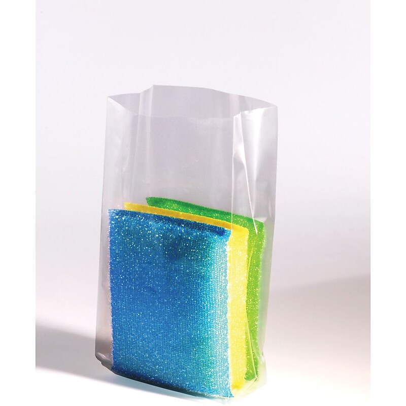 5" x 12" Gusseted Poly Bags, 2 Mil, Clear, 1000/Carton (PB1540) image 1