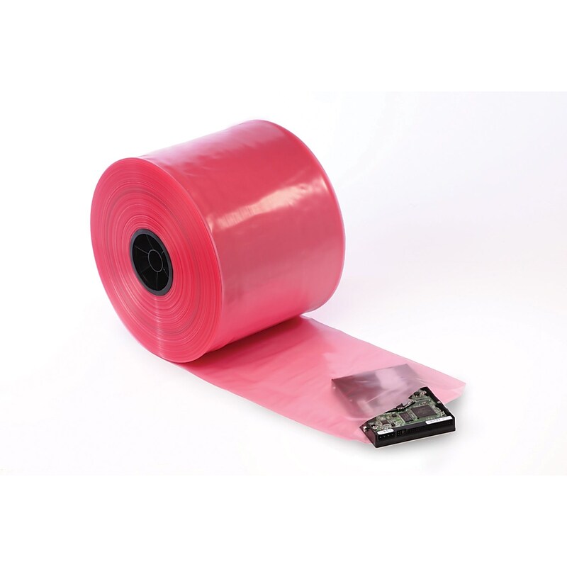 4 Mil. Poly Tubing, 12" x 750', Pink Anti-static (PTAS1204) image 1
