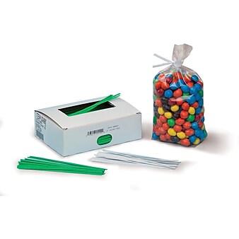 4" Paper Twist Ties, White 2000/Carton (4876)