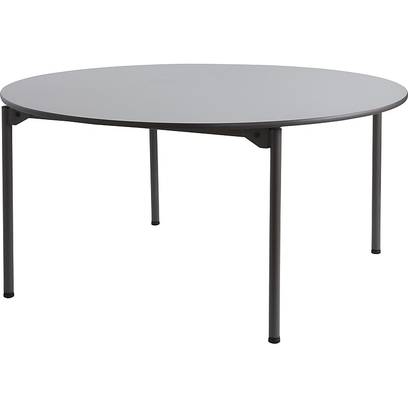 ICEBERG Maxx Legroom 60" Melamine Round Folding Table, Gray (65867) image 1