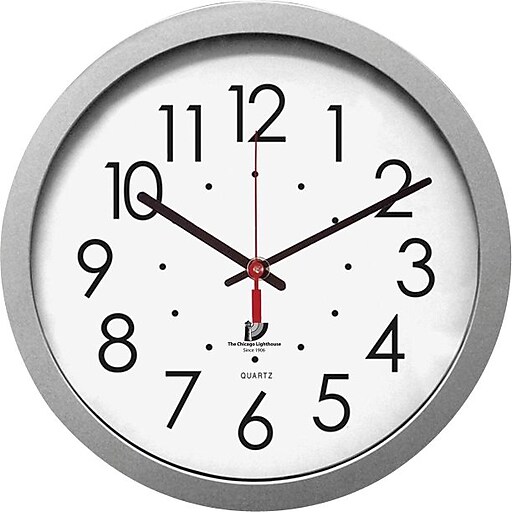 Shop Staples for Quartz Flat Rim Clock, 131/4", Silver