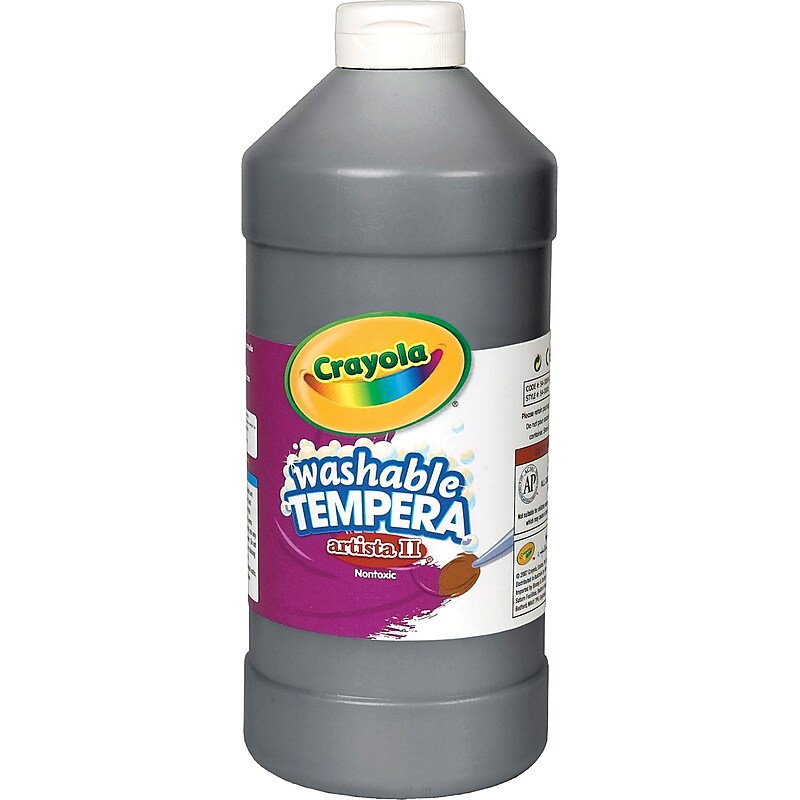 Tempera Paint, Economy, Black, Quart Bottle image 1