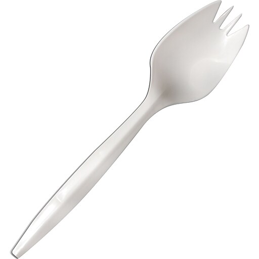 Berkley Square Individually Wrapped Medium Weight Plastic Sporks, 1,000/Case Staples
