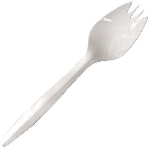 Berkley Square Individually Wrapped Plastic Sporks, Medium Weight