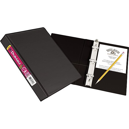 1" Avery® 51/2" x 81/2" Mini View Binder with Round Rings, Black