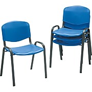 Safco Polypropylene Office Chair Stacking Chair, Blue, 4/Carton (4185BU)