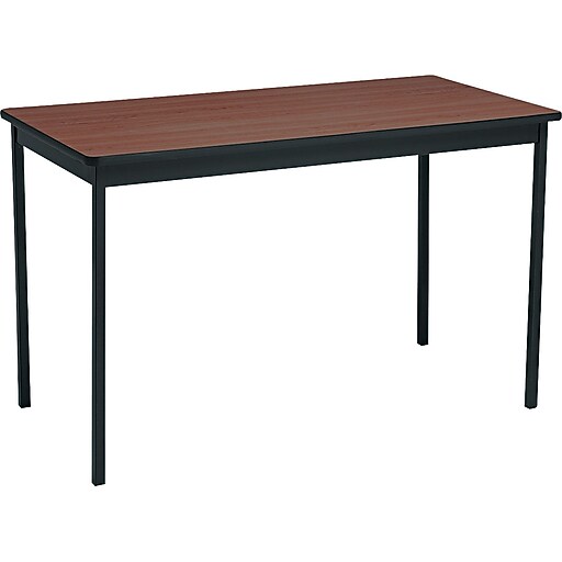Barricks® Utility Tables, 30Hx48Wx24"D, Black/Walnut Staples