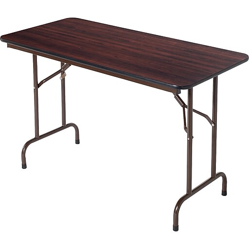Alera™ Melamine Folding Table in Walnut Woodgrain, 48Wx24"D at Staples
