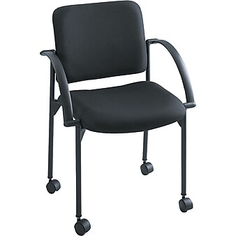 Safco Moto Polyurethane Polyester Nesting Chair, Black, 2/Carton (4184BL)
