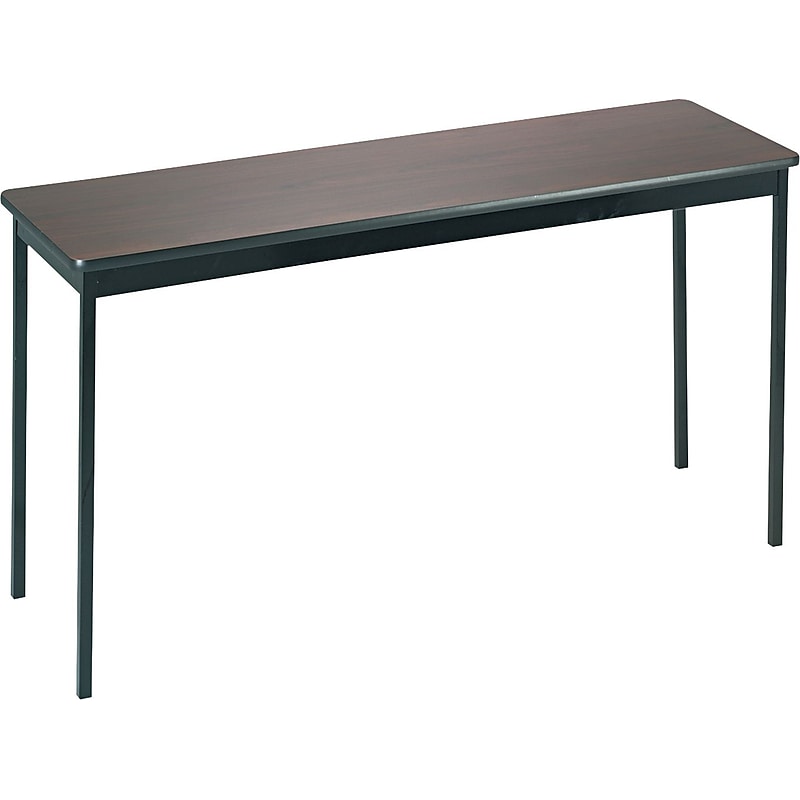 Barricks Woodgrain Laminate Utility Table, 30" x 60", Black/Walnut (UT1860WA) image 1