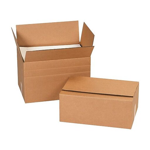 14" x 12" x 6"'' Multi Depth Shipping Boxes, 32 ECT, Brown, 25 /Bundle