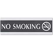 Century Series Office Sign, 3" x 9", No Smoking (4757)